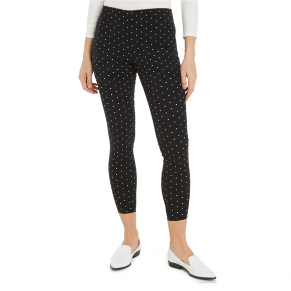 Maison Jules Pants - MAISON JULES Black Polka Dot Pants